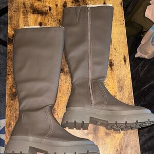 Bar III Twyla rubber tall knee high boots